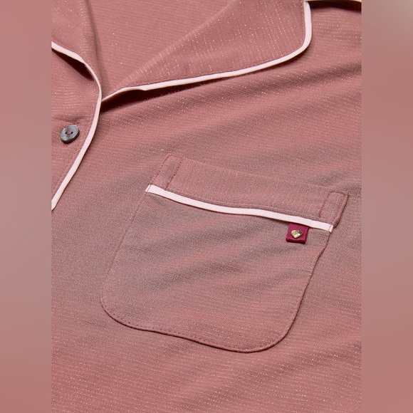 ❤️NWT VICTORIA'S SECRET MODAL LONG PAJAMA SET IN Modal VINTAGE ROSE LUREX STRIPE - Picture 3 of 5